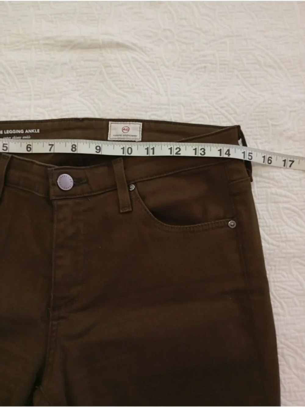 AG Adriano Goldschmied The Legging Ankle Super Skinny Jeans Brown Size 27R